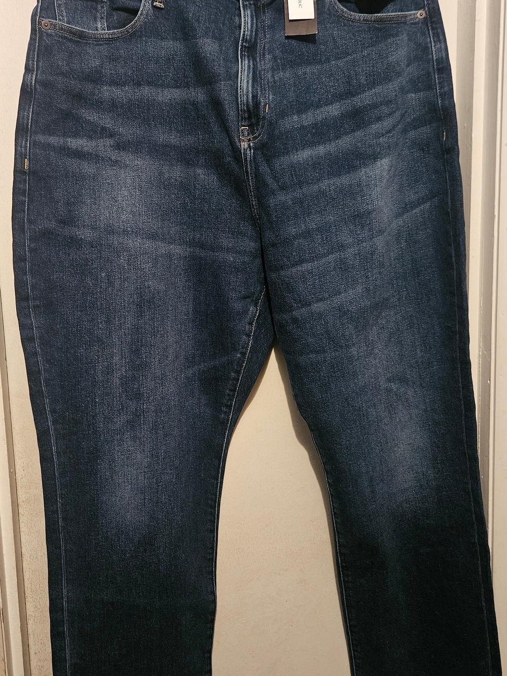 Banana Republic Dark Blue Straight-Leg Stretch Jeans